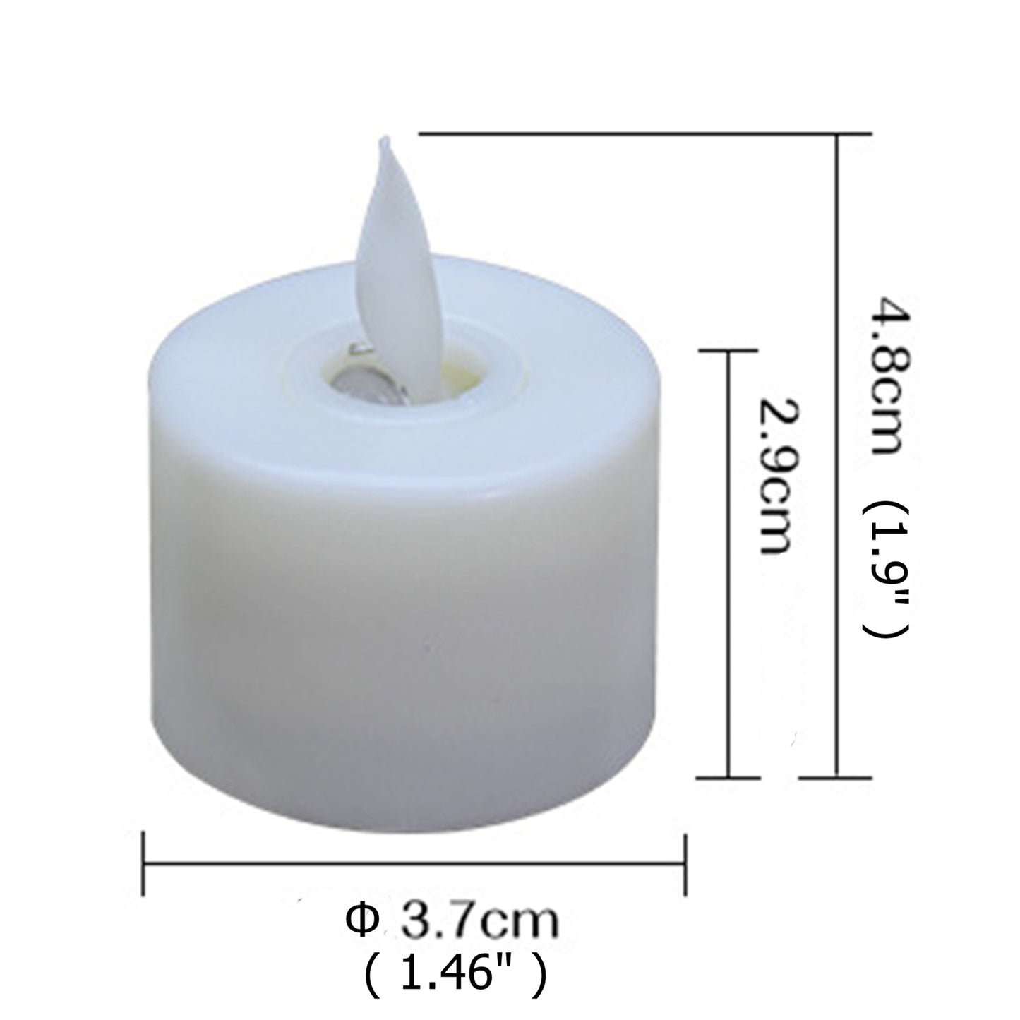 Set of 12 Battery Operated Led Tealight-Flameless tealights with Flickering bulb lights in Warm white-Fake tea candle realistic for party decor