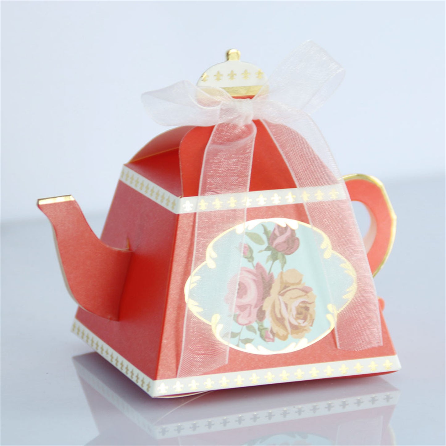 Tea pot party favor box-Floral wedding party candy boxes-bridal shower tea party favor lady's nightout party decor-party Teapot gift box