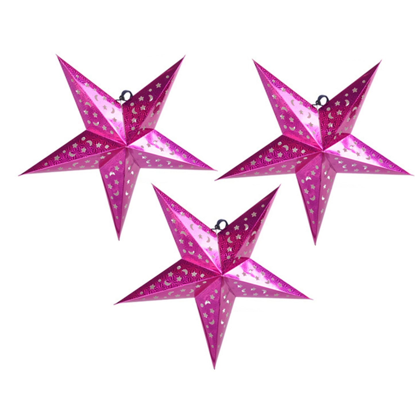 Star Paper Lanterns-Five pointed Eyelet Paper Star decoration-Hanging star home decor-Wedding birthday holiday party room ceiling decoration