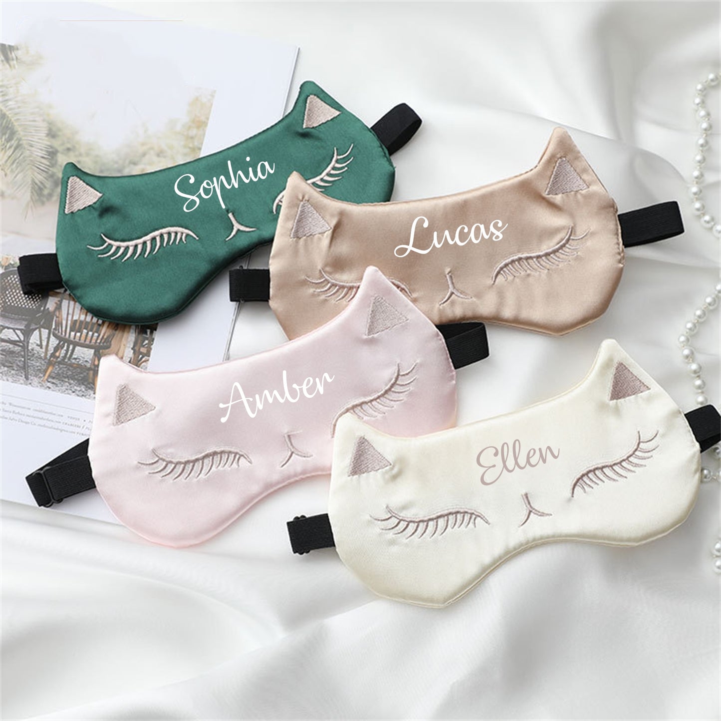 Custom Eye Mask-Personalized Sleep eye mask-Bride Bridesmaid proposal gift-Custom Satin Eye mask-Bachelorette party gift-Eye mask with name