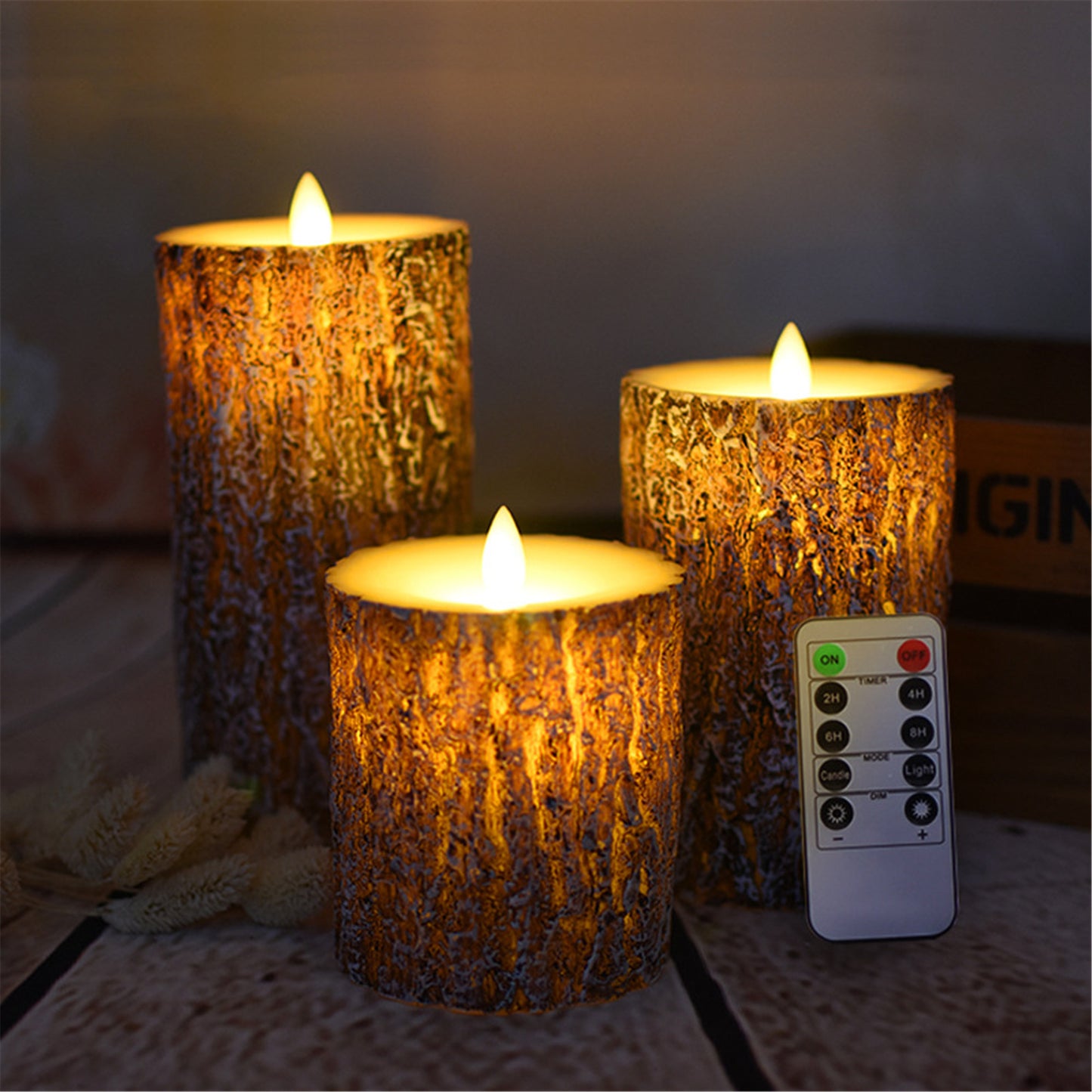 Set of 3 Flameless pillar Candle with diameter 3"-Electric Flickering led candle with romote timer-real wax Led Battery operated party candles