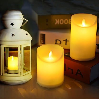 Set of 12 ABS Battery Operated Flameless Led Candles with Flickering bulb lights in Warm white-Fake tea candle 5cm realistic for wedding decor