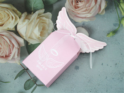 Angel Party candy favor boxes-Christining party favor boxes-baby shower treat boxes-baptism gift boxes-Girl's birthday pink party favor box