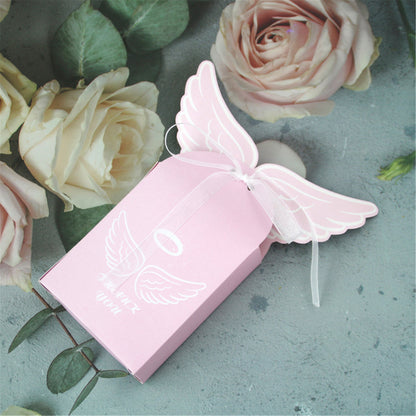 Angel Party candy favor boxes-Christining party favor boxes-baby shower treat boxes-baptism gift boxes-Girl's birthday pink party favor box