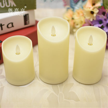 Set of 12 ABS Battery Operated Flameless Led Candles with Flickering bulb lights in Warm white-Fake tea candle 5cm realistic for wedding decor