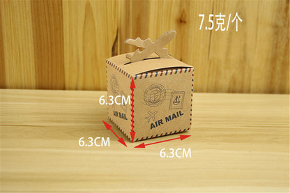 Kraft paper Air mail party favor boxes-Inspired vintage shabby chic Wedding party candy boxes-gift boxes-Birthday party favor candies boxes