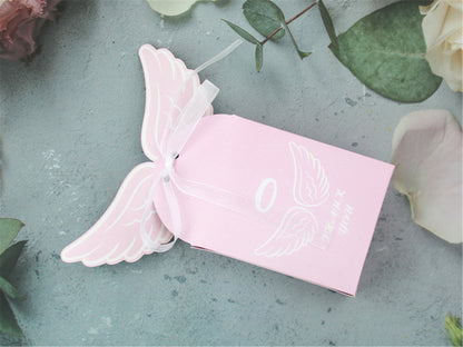 Angel Party candy favor boxes-Christining party favor boxes-baby shower treat boxes-baptism gift boxes-Girl's birthday pink party favor box