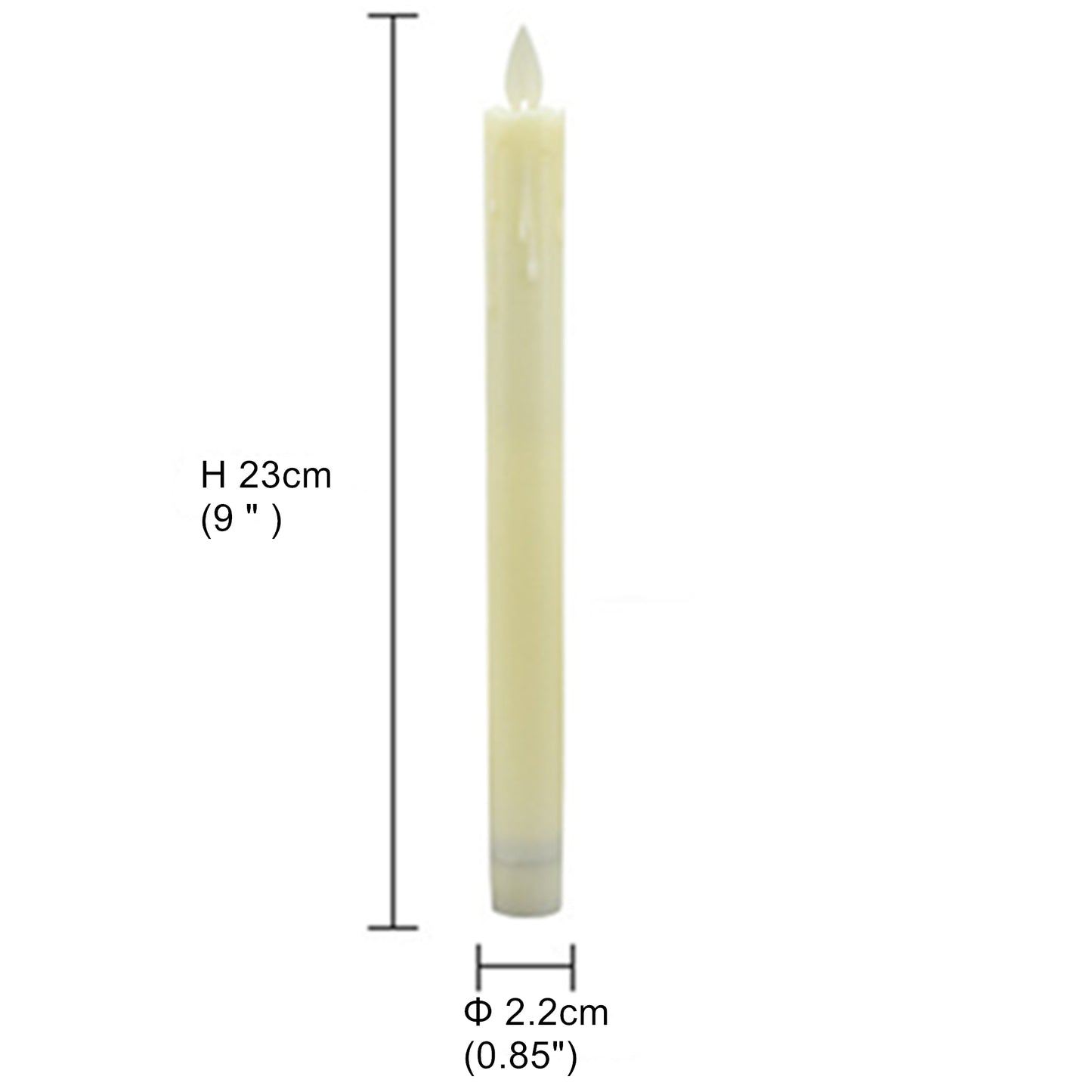 Set of 2 Flameless taper candles with Romote control & Timer-Battery operated pillar Led candles with move wick flickering candles for party decor