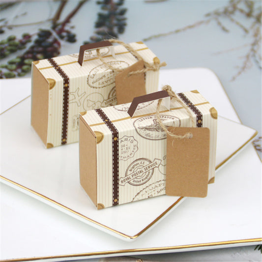 Kraft paper Suitcase party favor boxes-Wedding party candy boxes-Travel gift boxes-travel suitcase luggage-Birthday party favor boxes