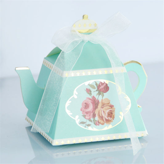 Tea pot party favor box-Floral wedding party candy boxes-bridal shower tea party favor lady's nightout party decor-party Teapot gift box