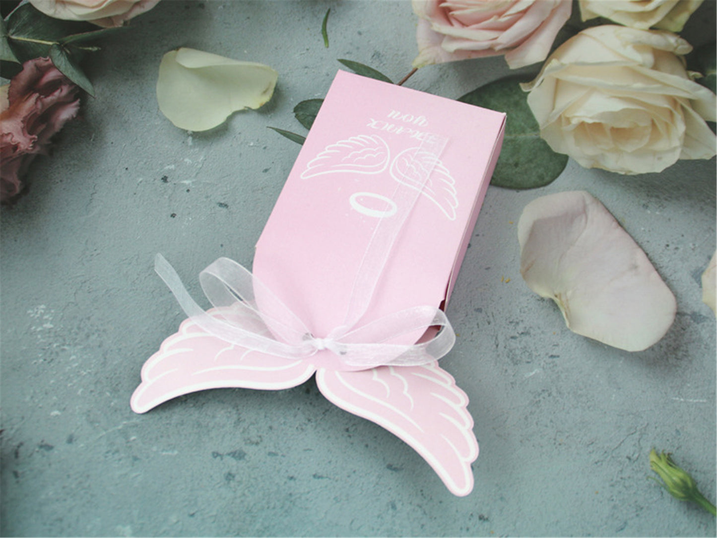 Angel Party candy favor boxes-Christining party favor boxes-baby shower treat boxes-baptism gift boxes-Girl's birthday pink party favor box