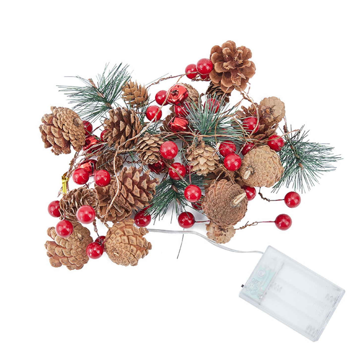 Pinecone Christmas Led String Lights-Battery operated Fairy holiday hanging led string lights for Christmas Tree decora and room decorations