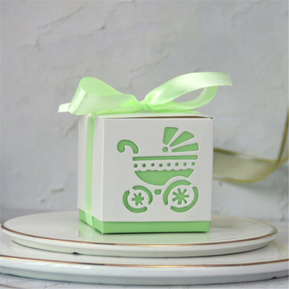 Baby shower candy boxes,Baby carriage party favor bags,baby shower gift favor boxes,boy&girl favor candy box for 1st birthday idea