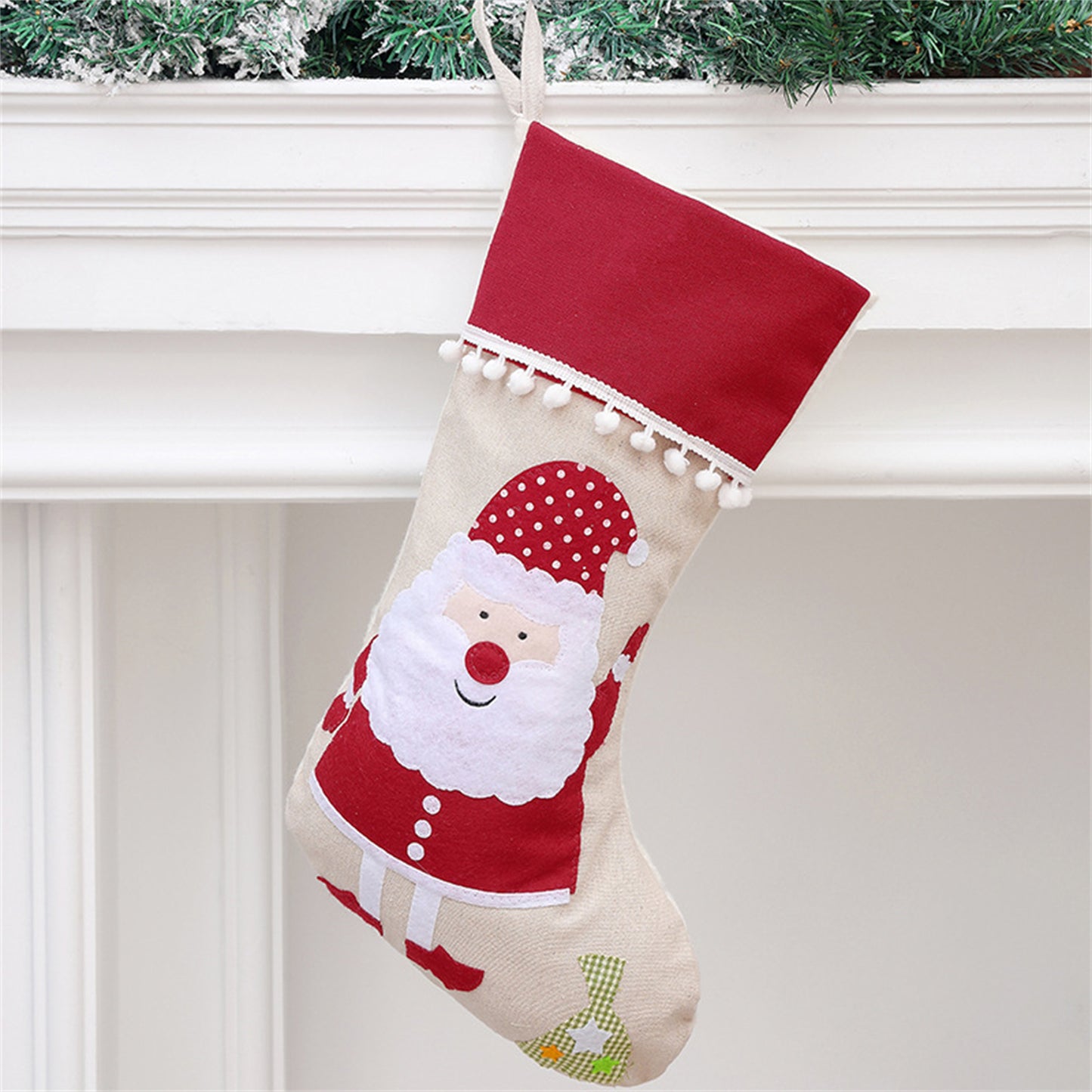 Christmas Stockings Personalized Holiday Stockings Custom Stocking with Name Gift Pattern Stocking for Family Christmas Ornament Decoration