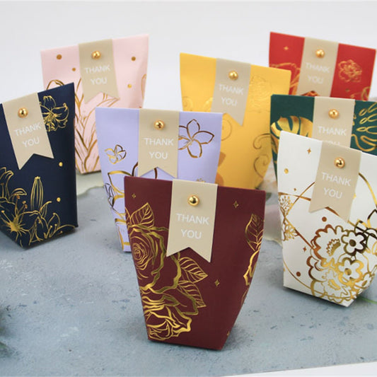 Wedding favor boxes with gold stamped -Bridal shower candy boxes-treat boxes-party favor box-bridal favor box-engagement party favor box