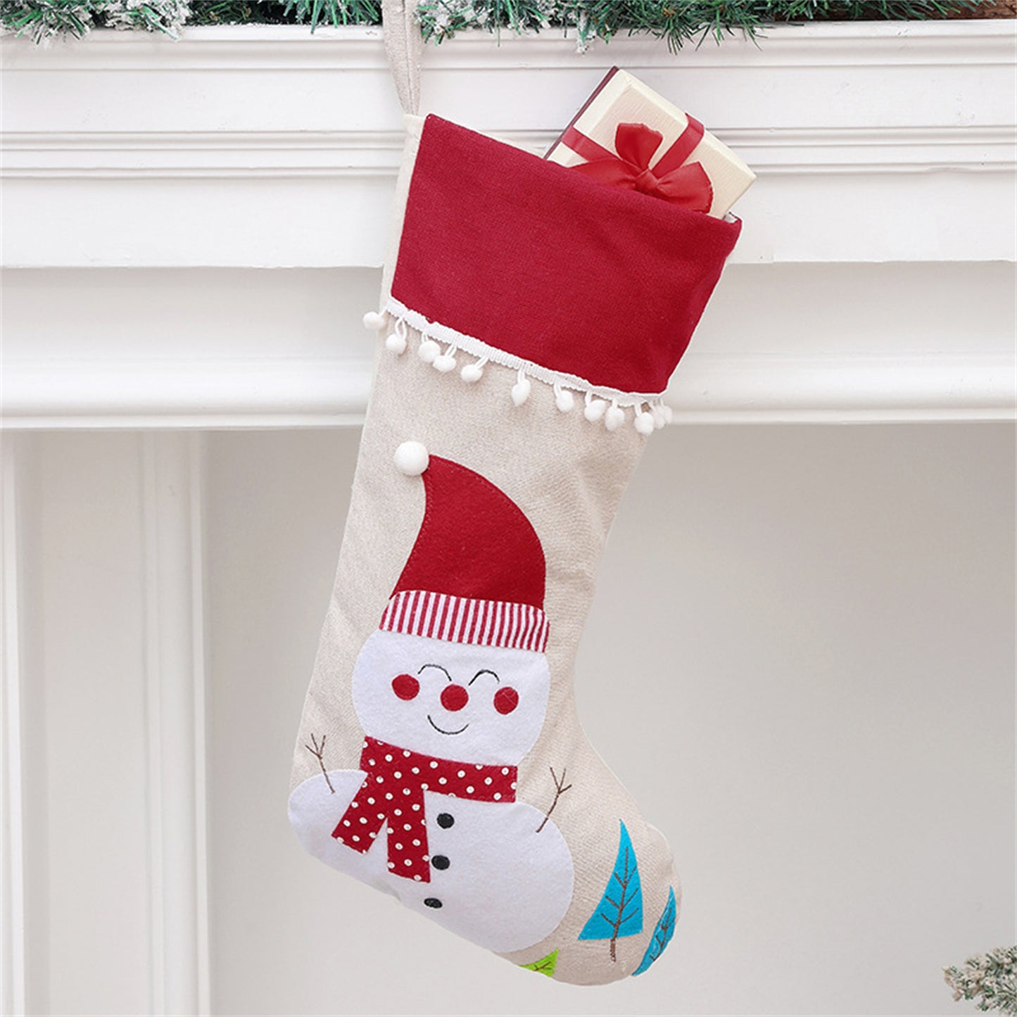 Christmas Stockings Personalized Holiday Stockings Custom Stocking with Name Gift Pattern Stocking for Family Christmas Ornament Decoration