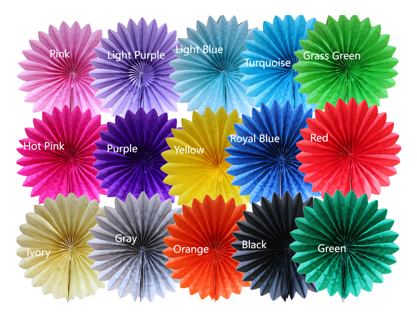 Tissue Paper Fans / Fan decorations for girl party paper fan hanging paper fans for party decorations