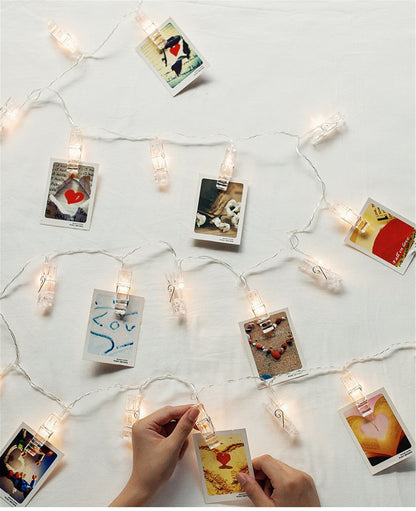 Hanging Photo String Lights-LED photo display string lights wall decor-Fairy photo lights display-hanging photo-bedroom photo string lights