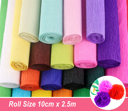 10cm x 2.5m crepe paper rolls-Italian crepe paper rolls-wrapping paper-DIY crepe paper flowers