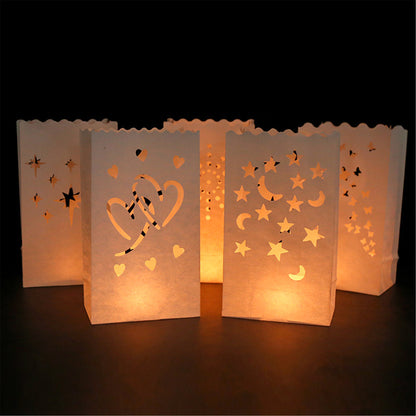 10pcs Party Paper lanterns-Christmas candle bags-White paper lanterns Rustic-Candle holder Wedding Decorations