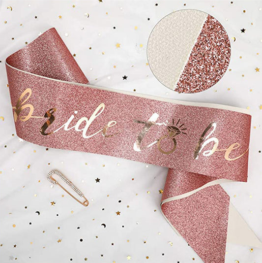 Rose Gold Bride To Be Sash-Bachelorette Party Sash-Bridal Shower sash-Hen party Team bride sash-Hens party sash for bride-Bachelorette sash