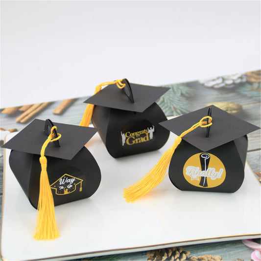 24 pcs Graduation Candy Boxes-Cap Shaped box-Congratulation gift boxes-Party favor box-Candy favor box-gift packing box for 2022 Grad party