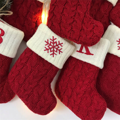 Christmas stockings with embroidered letters from A to Z,