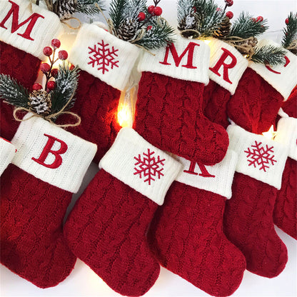 Christmas stockings with embroidered letters from A to Z,