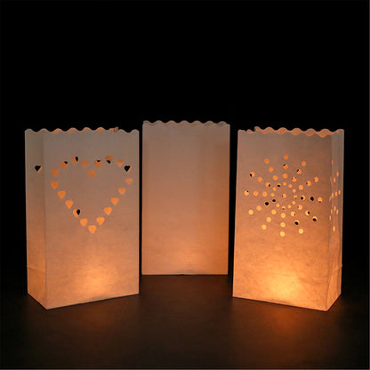 10pcs Party Paper lanterns-Christmas candle bags-White paper lanterns Rustic-Candle holder Wedding Decorations