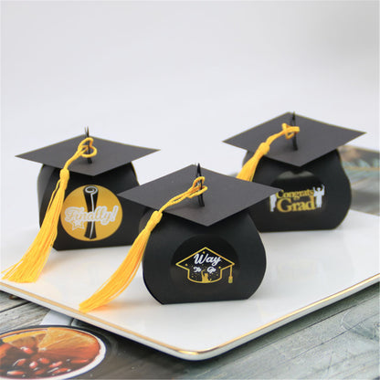 24 pcs Graduation Candy Boxes-Cap Shaped box-Congratulation gift boxes-Party favor box-Candy favor box-gift packing box for 2022 Grad party