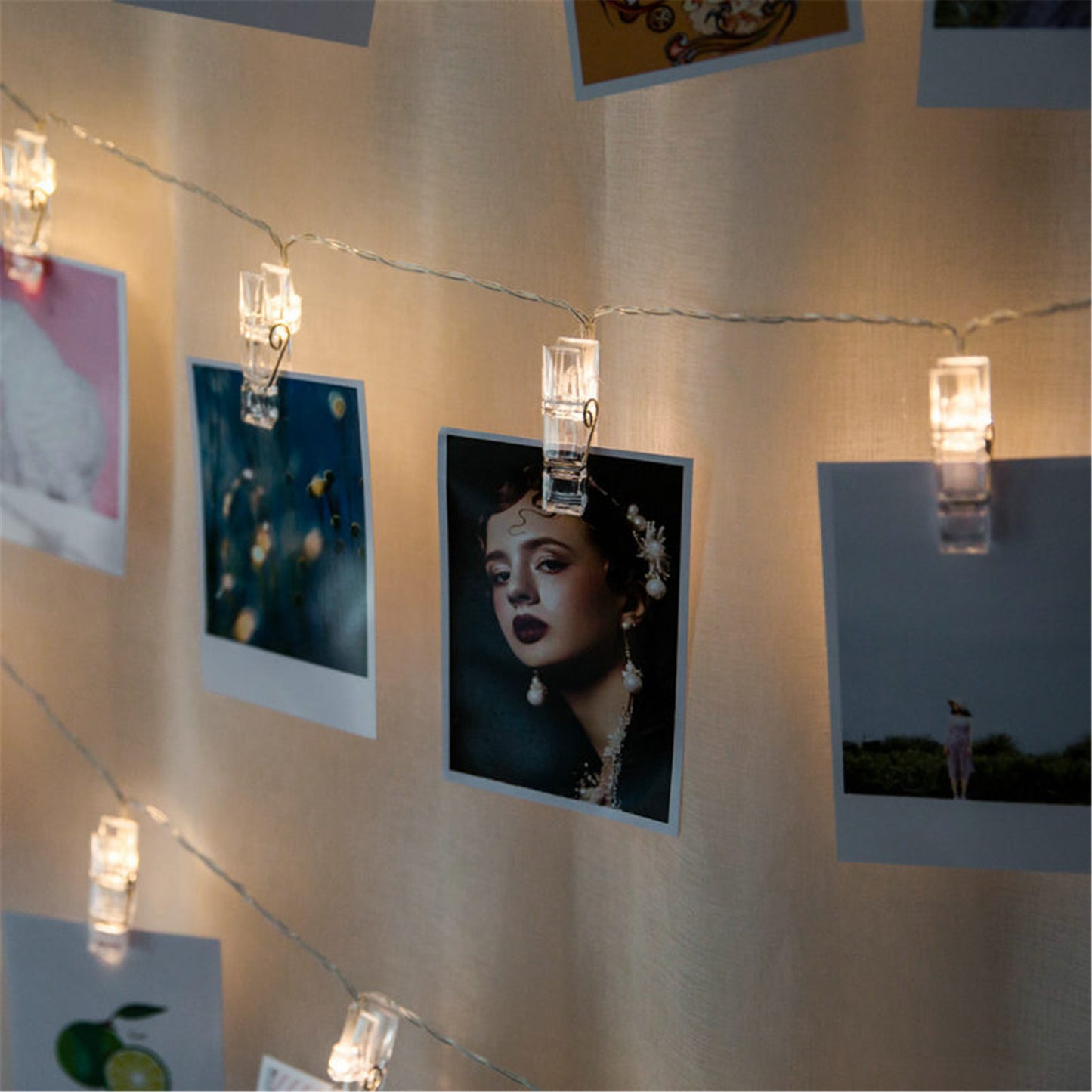 Hanging Photo String Lights-LED photo display string lights wall decor-Fairy photo lights display-hanging photo-bedroom photo string lights