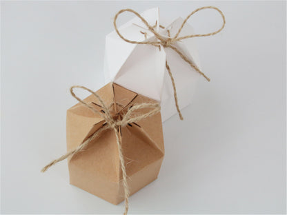 Hexagon Kraft Paper Candy Boxes-Creative kraft paper boxes-Treat candy boxes-Party favor boxes-Wedding party favor candy boxes-Baby shower