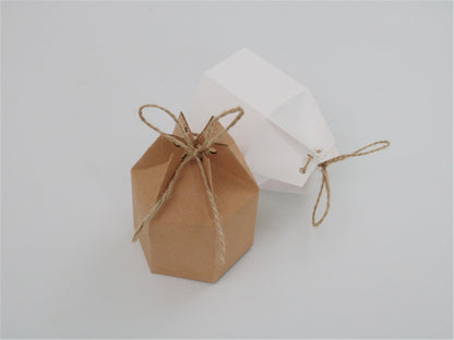 Hexagon Kraft Paper Candy Boxes-Creative kraft paper boxes-Treat candy boxes-Party favor boxes-Wedding party favor candy boxes-Baby shower