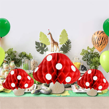 Mushroom Honeycomb balls-Mushroom Paper balls for party home decor-Kindergarden classroom holiday party supplies-Mushroom party decorations