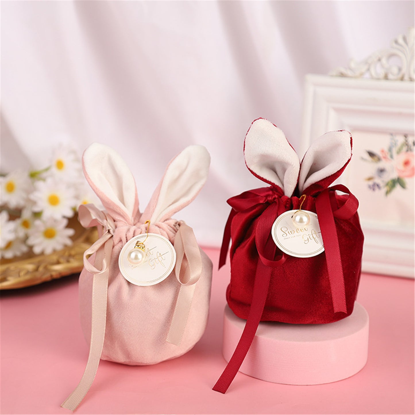 Bunny Candy bags-Easter bunny bags-Jewelry Organizer--Gift packing bags-Sweet gift favor for wedding,birthday party,babay shower candy bags