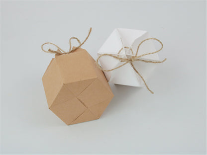 Hexagon Kraft Paper Candy Boxes-Creative kraft paper boxes-Treat candy boxes-Party favor boxes-Wedding party favor candy boxes-Baby shower