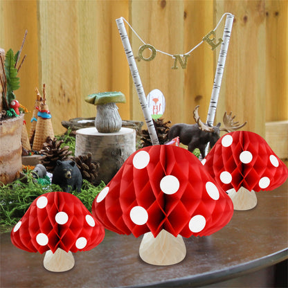 Mushroom Honeycomb balls-Mushroom Paper balls for party home decor-Kindergarden classroom holiday party supplies-Mushroom party decorations