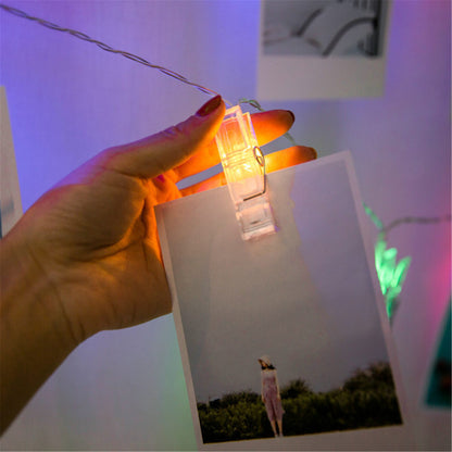 Hanging Photo String Lights-LED photo display string lights wall decor-Fairy photo lights display-hanging photo-bedroom photo string lights