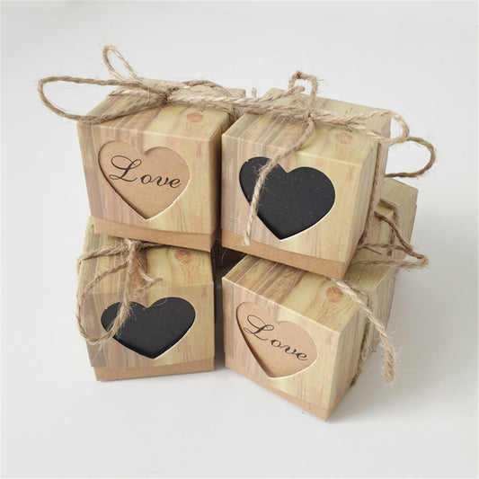 Kraft Paper Party favor boxes-Heart favor box-Love Gift boxes-Valentine candy favor boxes-Heart favor-Love treat boxes-Valentine Gift box