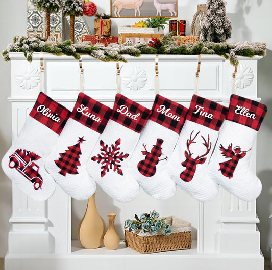 Christmas Stockings Personalized Name Stocking For Family Custom Stocking Holiday Decoration Ornaments