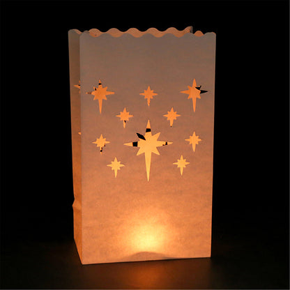 10pcs Party Paper lanterns-Christmas candle bags-White paper lanterns Rustic-Candle holder Wedding Decorations