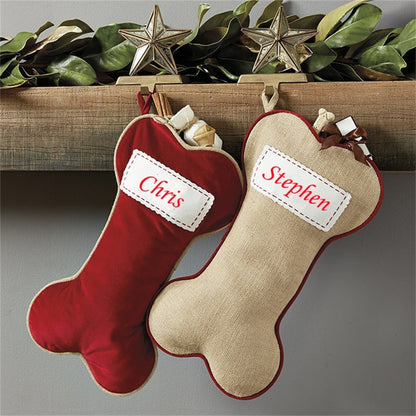 Dog Bone Christmas Stockings Personalized Pet Name Stocking-Custom Dog Name Stockings Holiday Decoration Christmas Gifts for Dogs & Pets