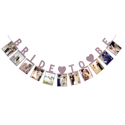 Bride to Be Photo Banner-Gold bride to be picture banner garland with Ring-Wedding sign Bridal shower photo bunting-Hen do parry decor