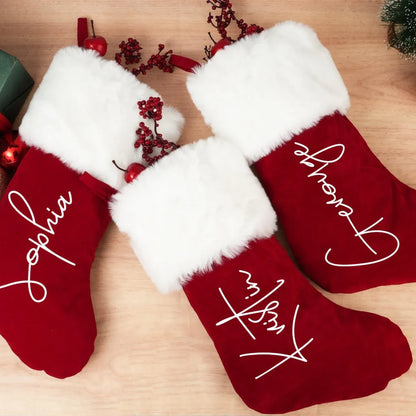 Christmas Stockings Personalized Holiday Stockings Custom Stocking with Name Gift Pattern Stocking for Family Christmas Ornament Decoration