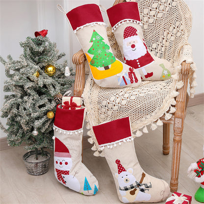 Christmas Stockings Personalized Holiday Stockings Custom Stocking with Name Gift Pattern Stocking for Family Christmas Ornament Decoration