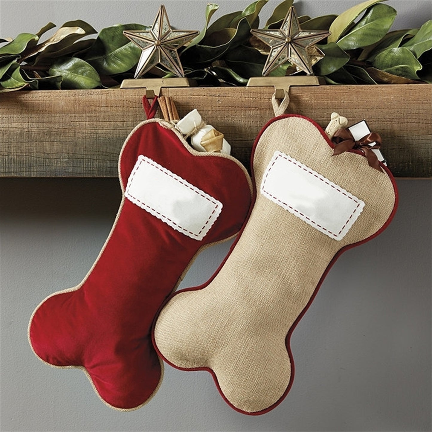 Dog Bone Christmas Stockings Personalized Pet Name Stocking-Custom Dog Name Stockings Holiday Decoration Christmas Gifts for Dogs & Pets