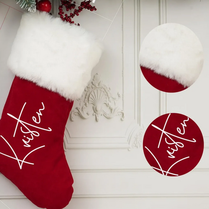 Christmas Stockings Personalized Holiday Stockings Custom Stocking with Name Gift Pattern Stocking for Family Christmas Ornament Decoration