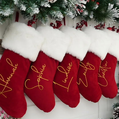 Christmas Stockings Personalized Holiday Stockings Custom Stocking with Name Gift Pattern Stocking for Family Christmas Ornament Decoration