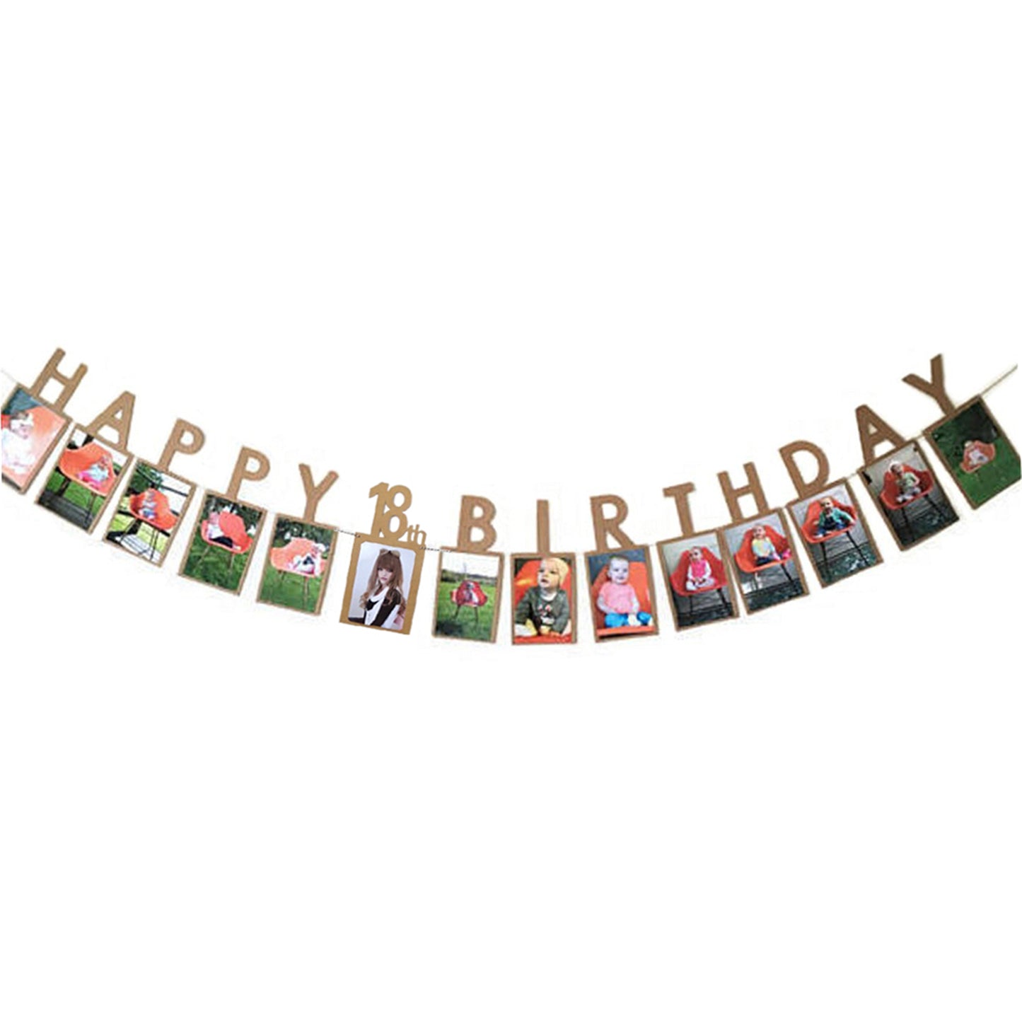 Happy Birthday photo banner-1st 2nd 16th 18th 21st 30th 40th 50th 60th Happy Birthday picture banner-1st birthday party bunting garland