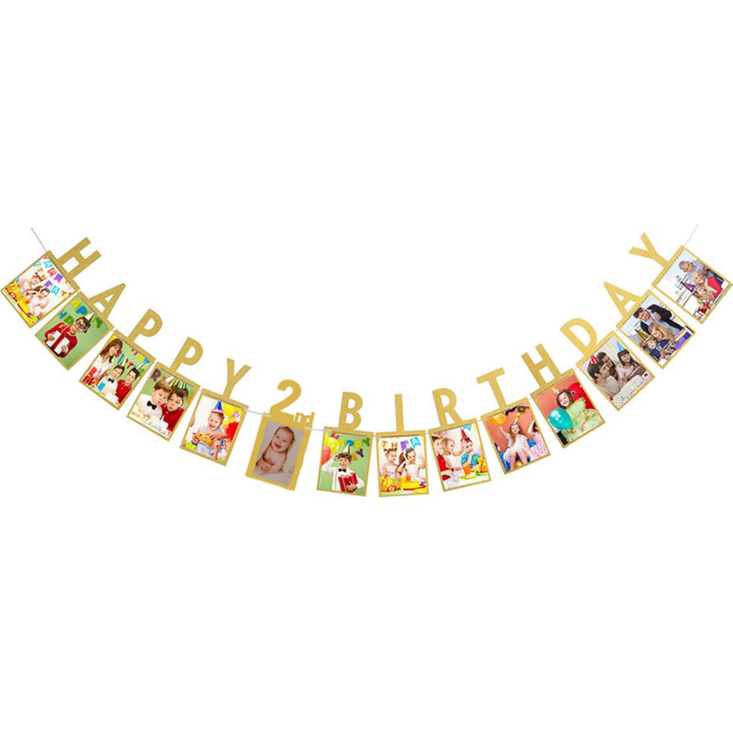 Happy Birthday photo banner-1st 2nd 16th 18th 21st 30th 40th 50th 60th Happy Birthday picture banner-1st birthday party bunting garland